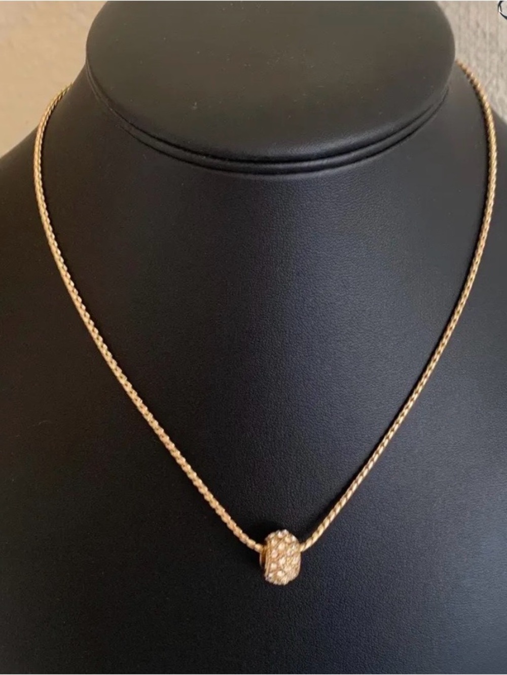 Charter Club Gold-Tone Rope Necklace with Pave Bead